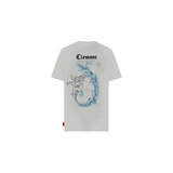 "Camiseta Clemont Spirale color crema con estampado de ángel en la parte de atrás"