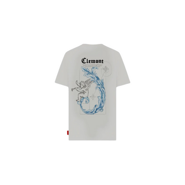 "Camiseta Clemont Spirale color crema con estampado de ángel en la parte de atrás"