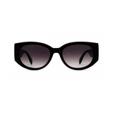 "Gafas Alexander Mcqueen con marco de color negro y lentes de color gris"