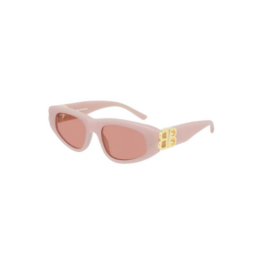 "Gafas Balenciaga con marco de color rosa y lentes de color rosado"