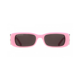 "Gafas Balenciaga con marco de color rosado y lentes de color negro"