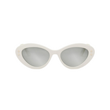 "Gafas Dior con marco de color blanco y lentes de color gris"