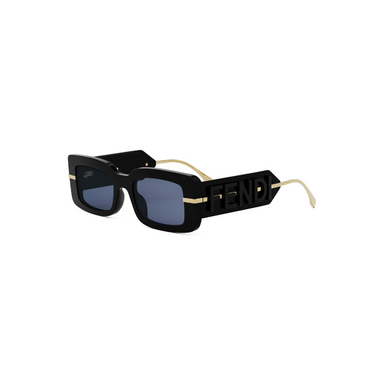 "Gafas Fendi rectangulares negras con toques dorados. El accesorio perfecto para un look urbano y chic."