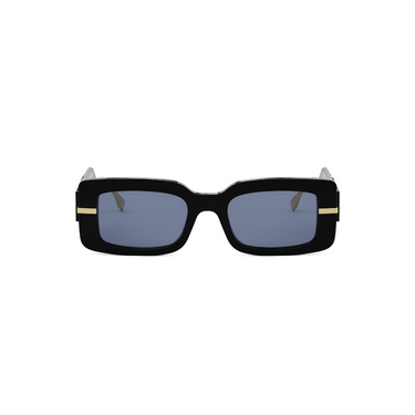 "Gafas Fendi rectangulares negras con toques dorados. El accesorio perfecto para un look urbano y chic."