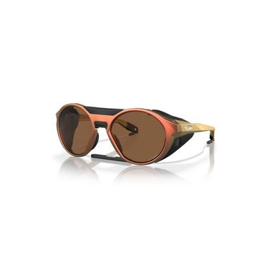 "Gafas Oakley Clifden con montura tornasolado dorado rojo mate y lentes prizm bronze."