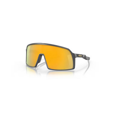 "Gafas Oakley Sutro S con montura carbono mate, cuyos lentes contrastan con un amarillo eléctrico."