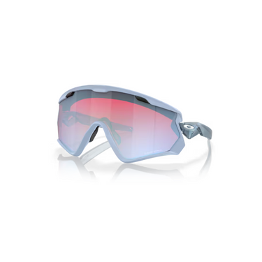 "Gafas Oakley Wind Jacket con montura mate translúcido y lentes Prizm snow sapphire."