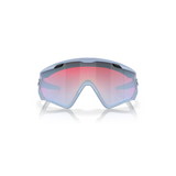 "Gafas Oakley Wind Jacket con montura mate translúcido y lentes Prizm snow sapphire."