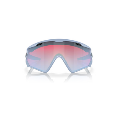 "Gafas Oakley Wind Jacket con montura mate translúcido y lentes Prizm snow sapphire."