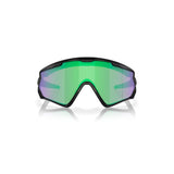 "Gafas Oakley Wind Jacket con montura de color negro mate, y lentes prizm road jade."