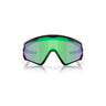 "Gafas Oakley Wind Jacket con montura de color negro mate, y lentes prizm road jade."