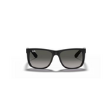 "Gafas Ray-Ban con marco de color negro y lentes de color gris oscuro"