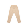 "Pantalón Ap Crown Raised de color beige con el logotipo de la marca estampado en la parte frontal."