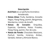 "descripción de notas olfativas del perfume devier acid rain"