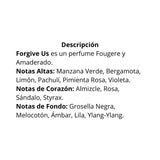 "descripcion de notas olfativas del perfume devier forgive us "