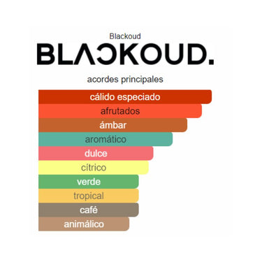 "descripcion de notas olfativas del perfume blackoud by llermo "