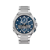 "Reloj marca bulova con fondo azul"