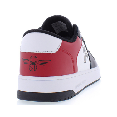 "Tenis Creative Recreaton Dion Low de color blanco, rojo y negro."